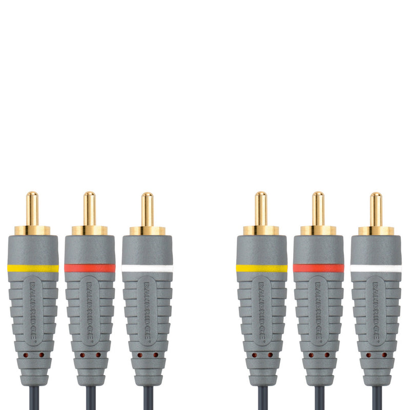 Bandridge BVL5302 Composiet Videokabel 3x Rca Male - 3x Rca Male 2.00 M Blauw