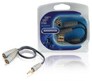 Bandridge BAL3200 Stereo Audiokabel 3.5 Mm Male - 2x 3.5 Mm Female 0.20 M Blauw