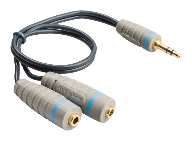 Bandridge BAL3200 Stereo Audiokabel 3.5 Mm Male - 2x 3.5 Mm Female 0.20 M Blauw