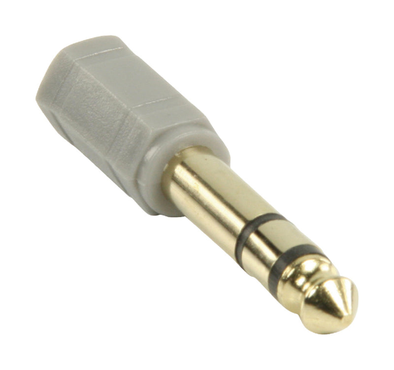 Bandridge BAP664 Stereo Audio Adapter 6.35 Mm Male - 3.5 Mm Female Grijs
