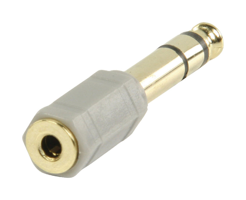 Bandridge BAP664 Stereo Audio Adapter 6.35 Mm Male - 3.5 Mm Female Grijs