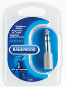 Bandridge BAP664 Stereo Audio Adapter 6.35 Mm Male - 3.5 Mm Female Grijs