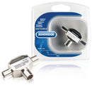 Bandridge BVP425 Coax Adapter 2x Coaxconnector Male (iec) - Coax Female (iec) Zilver