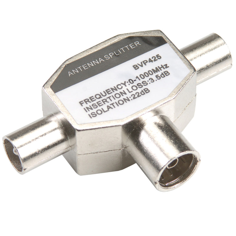 Bandridge BVP425 Coax Adapter 2x Coaxconnector Male (iec) - Coax Female (iec) Zilver