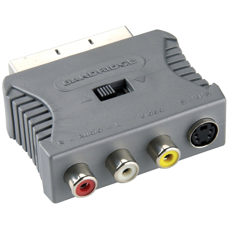 Bandridge BVP765 Scart Adapter Scart Male - S-video Female + 3x Rca Female Grijs