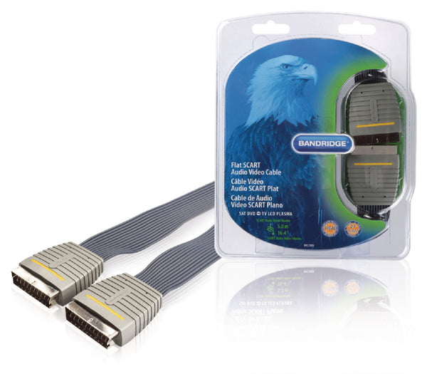 Bandridge Bvl7305 Platte Scart Audio Video Kabel 5.0 M