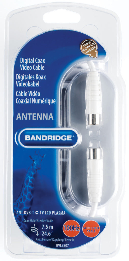 Bandridge BVL8807 Digitale Coax Kabel 100 db 7.5 M