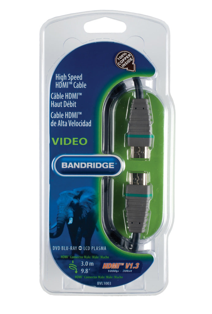 Bandridge Bvl1003 Hoge Snelheids Hdmi Kabel 3.0 M