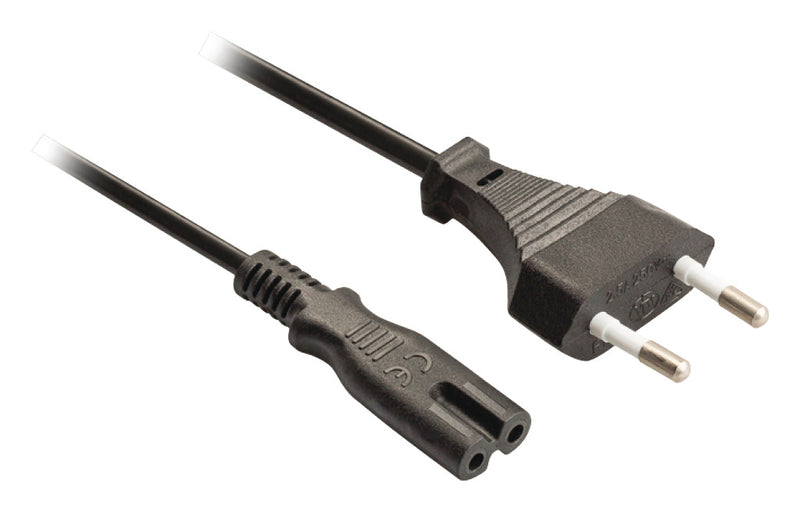 Bandridge BPL1702 Euro Stroomkabel Euro Male - Iec-320-c7 1.80 M Zwart