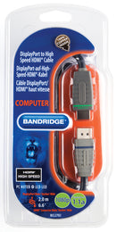Bandridge BCL2702 Displayport Kabel Displayport Male - Hdmi-connector 2.00 M Blauw