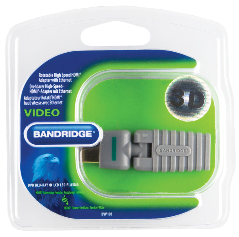Bandridge Bvp103 Roteerbare Hoge Snelheids Hdmi Adapter met Ethernet