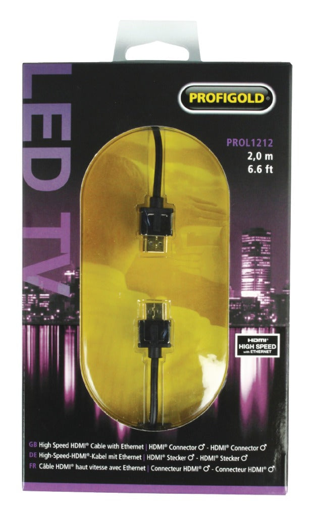 Profigold Prol1212 High Speed Hdmi-kabel met Ethernet Hdmi-connector - Hdmi-connector 2,00 M Zwart