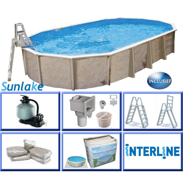 Interline Sunlake Opbouw/Inbouw Zwembad Ovaal 610x360x132 cm