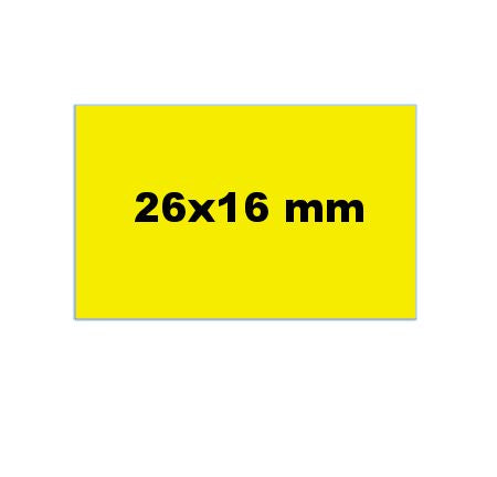 Etiket 26x16 fluor geel rechthoekig permanent  6 rol a 1000s
