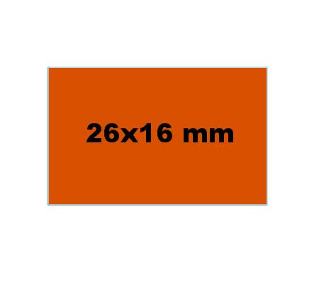 Etiket 26x16 fluor oranje rechthoekig permanent 6 rol a 1000