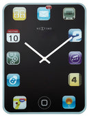 NeXtime NE-3022 Wandklok 40x30cm Glas, Zwart, 'Wall Pad'