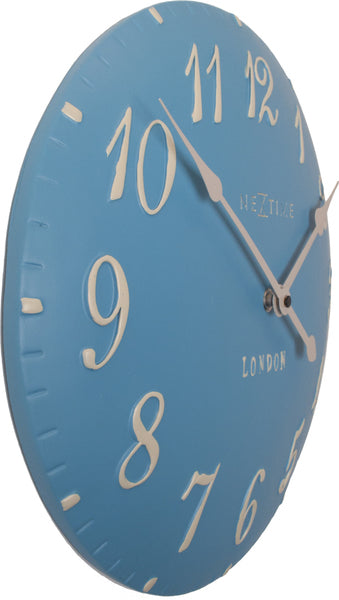 NeXtime NE-3084BL Wandklok Dia 24,5 Cm Poly Resin, Blauw, 'London'