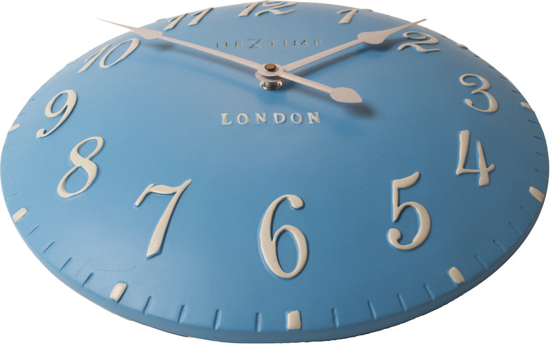 NeXtime NE-3084BL Wandklok Dia 24,5 Cm Poly Resin, Blauw, 'London'