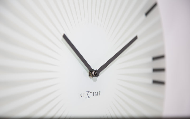 NeXtime NE-8175WI Wandklok Dia. 43 X 3.5 Cm, Glas, Wit, 'Sticks'
