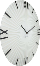 NeXtime NE-8175WI Wandklok Dia. 43 X 3.5 Cm, Glas, Wit, 'Sticks'