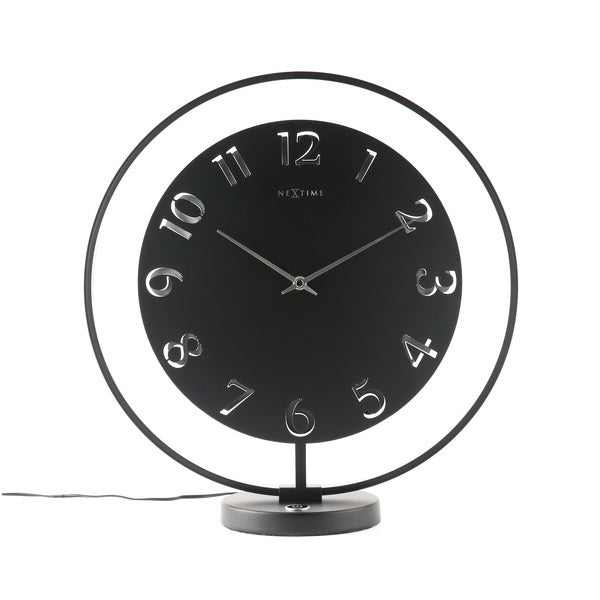 NeXtime NE-5188ZW Tafelklok Dia. 40 X 40.5 Cm, Metaal, Zwart, 'Ting Table'