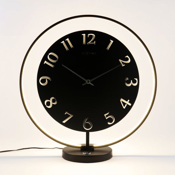 NeXtime NE-5188ZW Tafelklok Dia. 40 X 40.5 Cm, Metaal, Zwart, 'Ting Table'