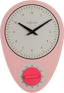 NeXtime NE-3097RZ Wandklok 28x19cm &#039;Hans&#039;, Roze Met Timer