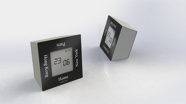 NeXtime NE-5190ZW Alarmklok 7,4x4x7,4cm Metaal, Zwart, 'Turn4Time'