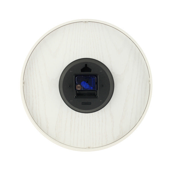 NeXtime NE-3096WI Wandklok Dia. 35 Cm, Hout, Wit, 'Wood Wood Medium'