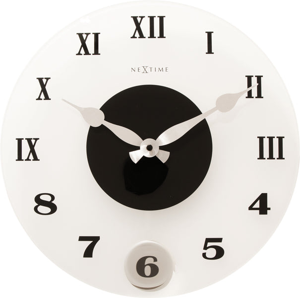 NeXtime NE-8635 Wandklok Dia. 35 X 4.5 Cm, Glas, Frosted, 'Milano Color'