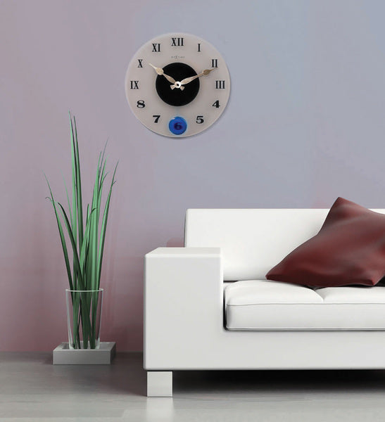 NeXtime NE-8635 Wandklok Dia. 35 X 4.5 Cm, Glas, Frosted, 'Milano Color'