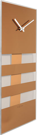 NeXtime NE-2855CO Wandklok 19 X 38 Cm, Glas, Koper, 'Bold Stripes'