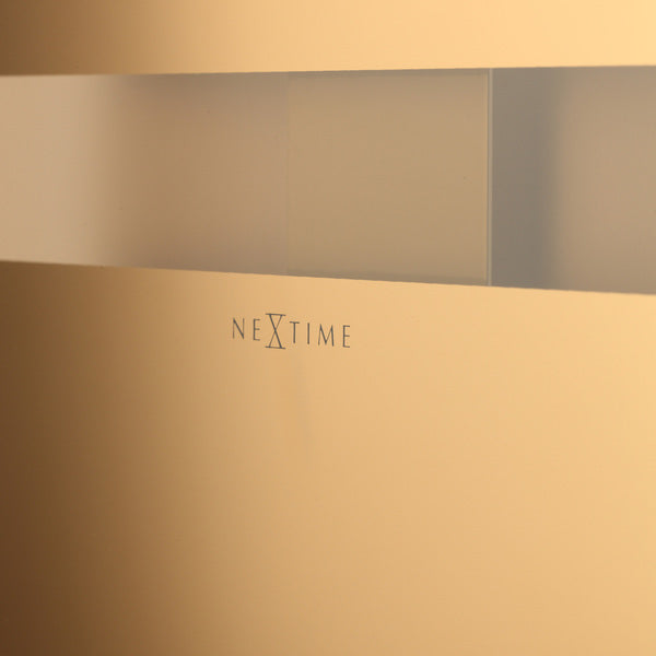 NeXtime NE-2855CO Wandklok 19 X 38 Cm, Glas, Koper, 'Bold Stripes'