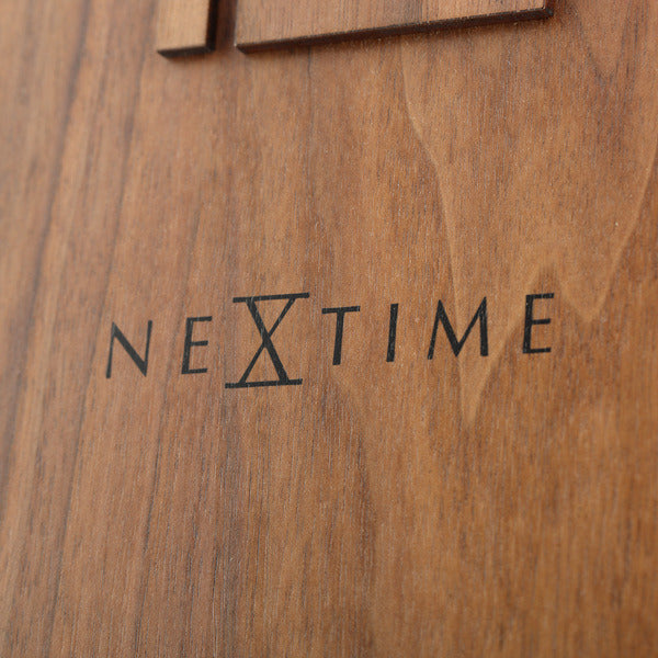 NeXtime NE-3095BR Wandklok Dia. 53 X 3 Cm, Hout, Bruin, 'Wood Wood Big'