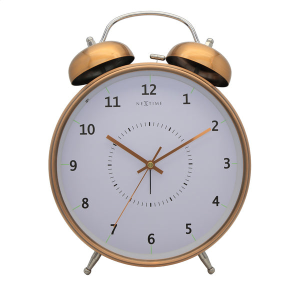 NeXtime NE-5113CO Wekker Dia. 23 Cm, Metaal, Koper, 'Wake Up'
