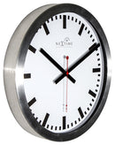 NeXtime NE-3999STRC Wandklok Dia. 35 Cm, Aluminium, Wit, 'Station' Radio Controlled (DCF)