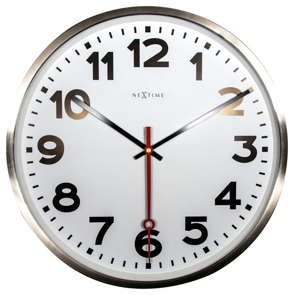 NeXtime NE-3127AR Wandklok Dia. 55 Cm, RVS, &#039;Super Station&#039;