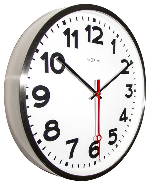 NeXtime NE-3127AR Wandklok Dia. 55 Cm, RVS, &#039;Super Station&#039;