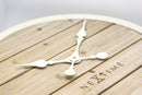 NeXtime NE-3134WI Wandklok Dia. 50 Cm, Hout, Wit, 'Plank'