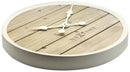 NeXtime NE-3134WI Wandklok Dia. 50 Cm, Hout, Wit, 'Plank'