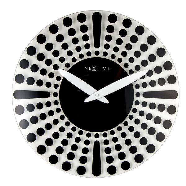 NeXtime NE-8182ZW Wandklok Dia. 43 Cm, Glas, Zwart, 'Dreamtime'