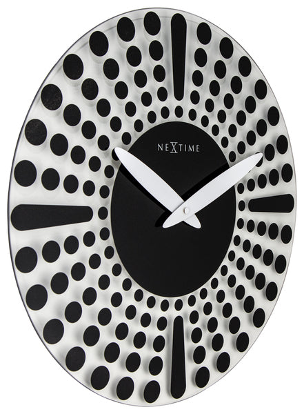 NeXtime NE-8182ZW Wandklok Dia. 43 Cm, Glas, Zwart, 'Dreamtime'