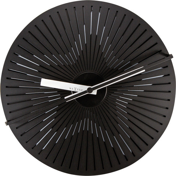 NeXtime NE-3129 Wandklok Dia. 30 Cm, Metaal, Zwart/wit, 'Kinegram Star'