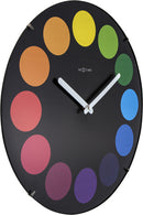 NeXtime NE-3167 Wandklok Dia. 35 Cm, Bol Glas, Zwart, 'Dots Dome'