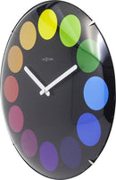NeXtime NE-3167 Wandklok Dia. 35 Cm, Bol Glas, Zwart, 'Dots Dome'
