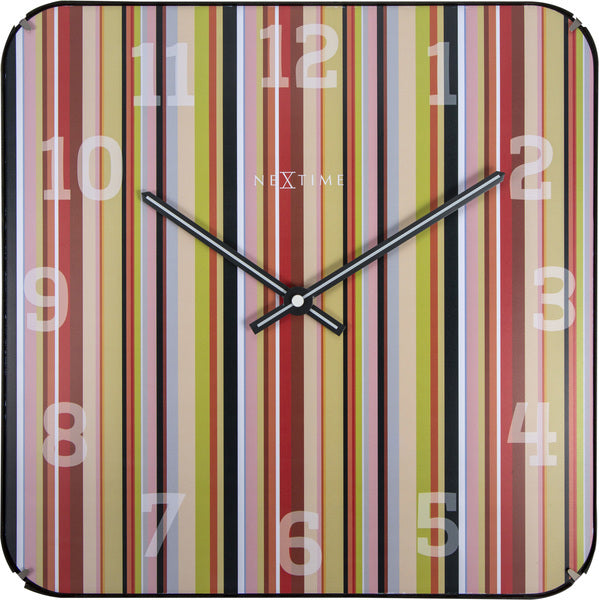 NeXtime NE-3169 Wandklok 35 X 35 Cm, Bol Glas, 'Smithy Square Dome'