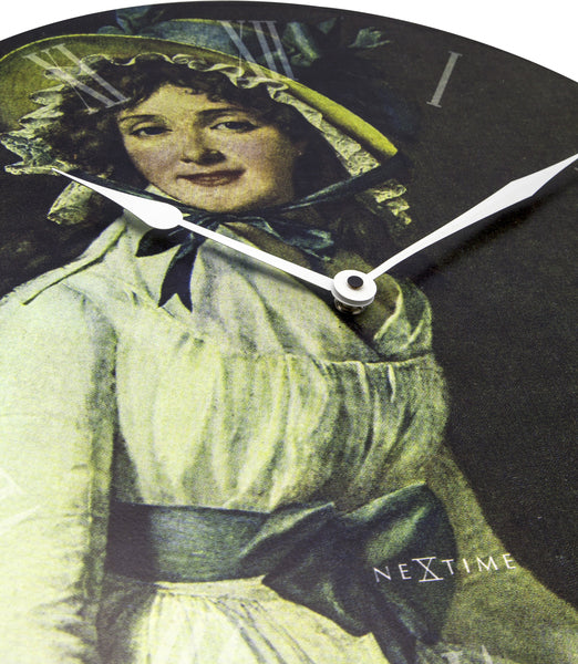 NeXtime NE-3186 Wandklok Dia. 50 Cm, Hout, 'Portrait Of Mrs Serizy'