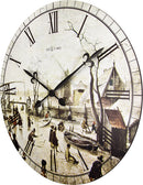 NeXtime NE-3188 Wandklok Dia. 50 Cm, Hout, 'Scene On Ice Near Town'