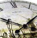 NeXtime NE-3188 Wandklok Dia. 50 Cm, Hout, 'Scene On Ice Near Town'