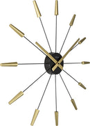 NeXtime NE-2610GO Wandklok Dia. 58 Cm, Plastic, Goud, 'Plug Inn'